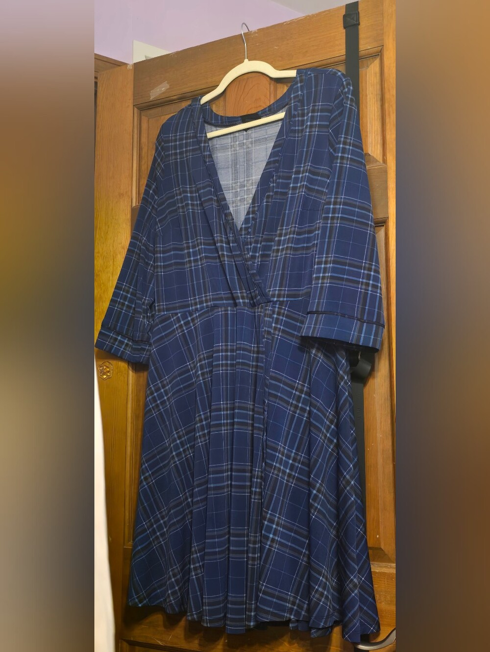Torrid Navy Plaid Dress XXL
